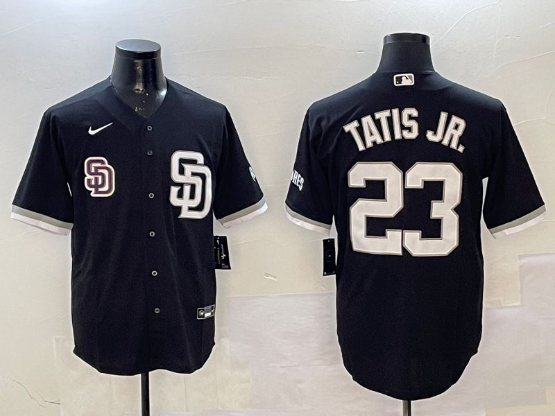 Men San Diego Padres #23 Tatis jr Black Jointly Name Game Nike 2025 MLB Jersey style 4